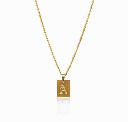 Collar Personalizado con Inicial en Estilo Vintage - Dorado