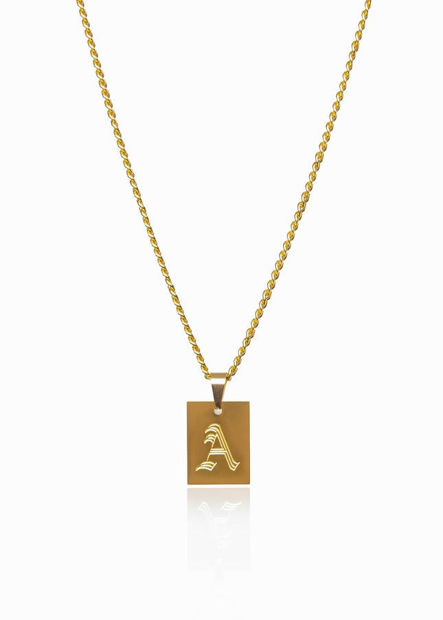 Collar Personalizado con Inicial en Estilo Vintage - Dorado