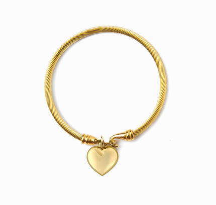 Pulsera con Colgante en Forma de Corazón - Oro