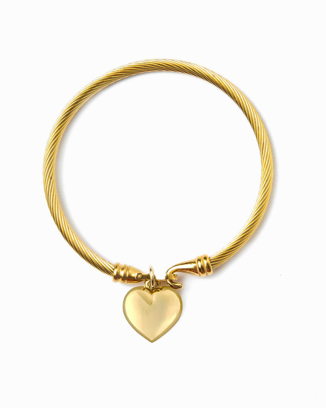 Pulsera con Colgante en Forma de Corazón - Oro