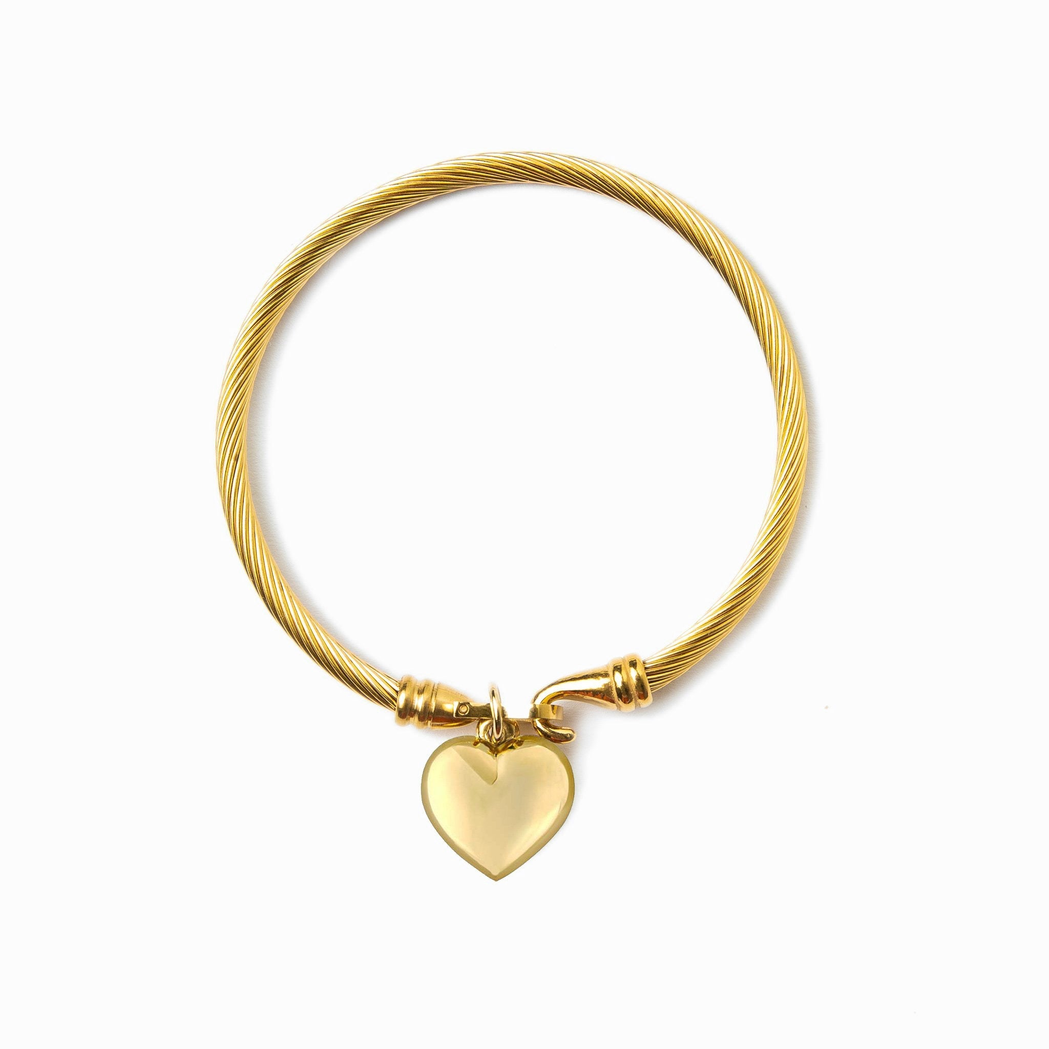 Pulsera con Colgante en Forma de Corazón - Oro