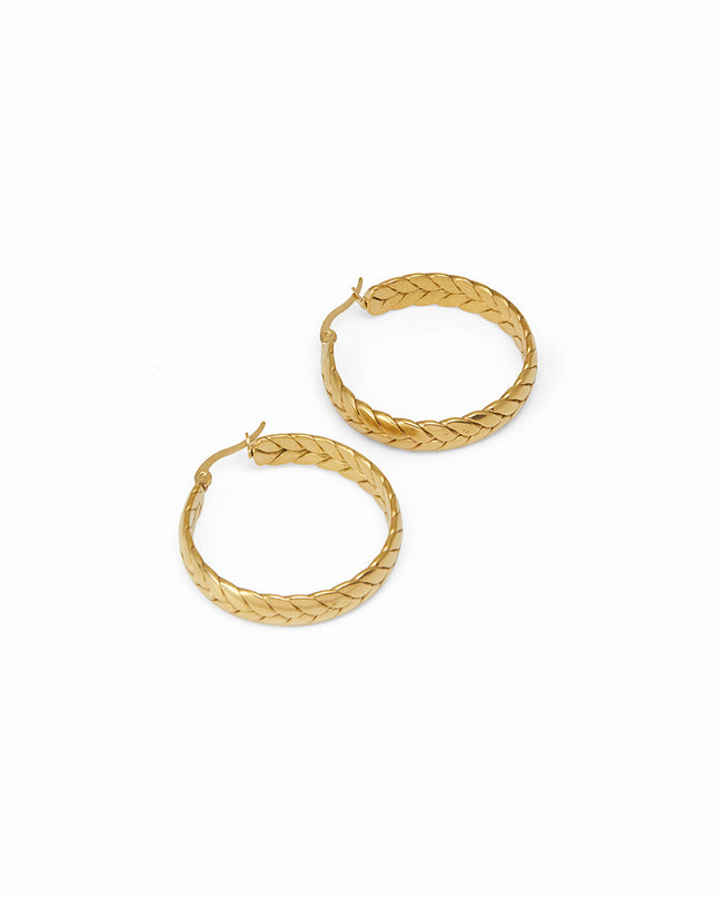 Aros Tejidos con Baño de Oro de 18k