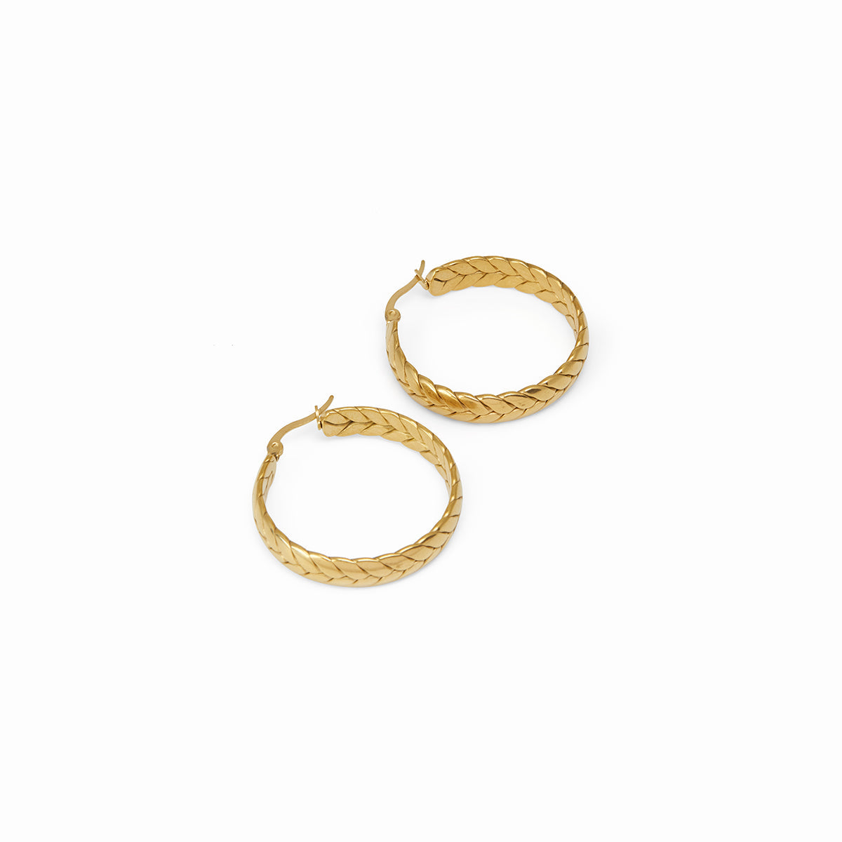 Aros Tejidos con Baño de Oro de 18k