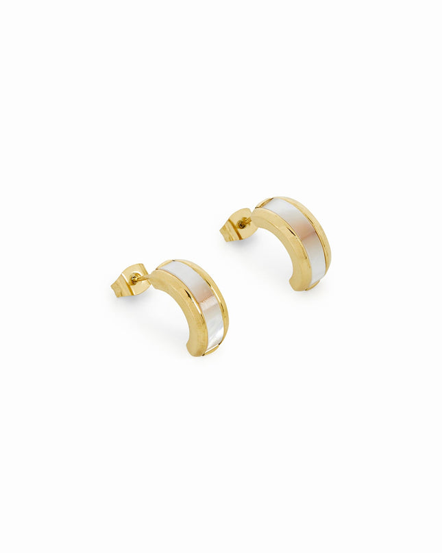Pendientes de Tuerca de Concha - Oro