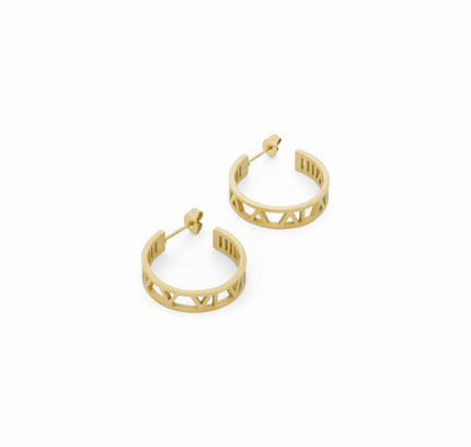 Aros con Números Huecos - Oro