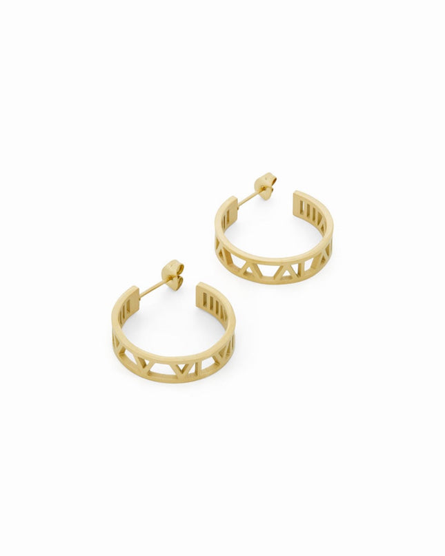 Aros con Números Huecos - Oro