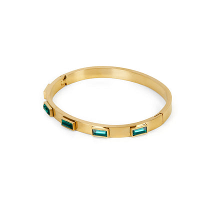 Pulsera de Piedra Cúbica - Oro y Verde