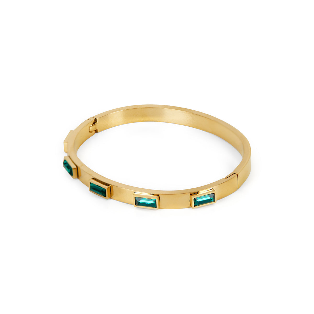 Pulsera de Piedra Cúbica - Oro y Verde