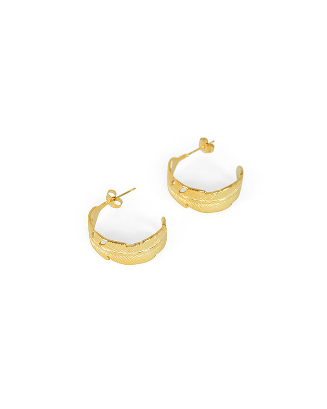 Aros con Plumas en Oro