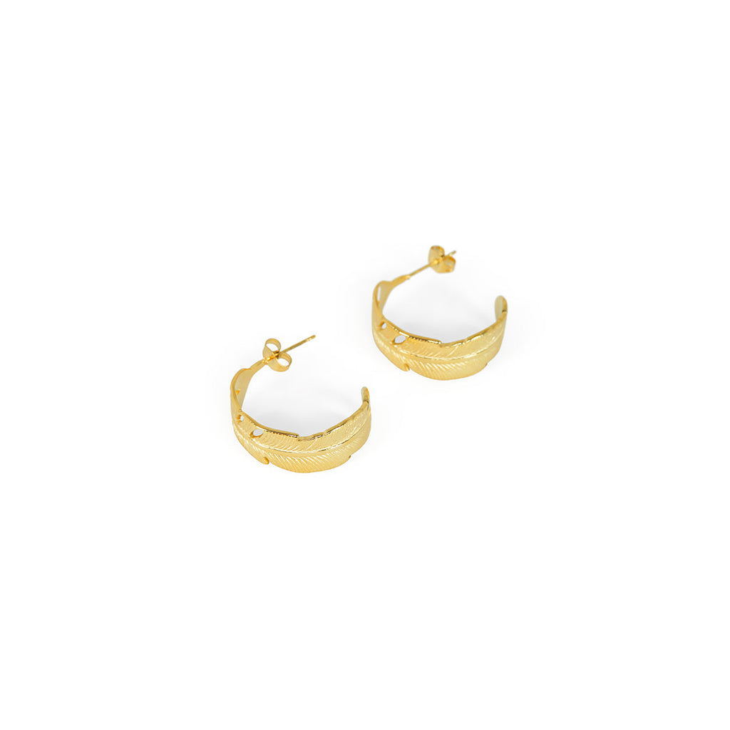 Aros con Plumas en Oro
