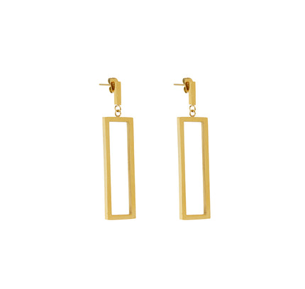 Pendientes Rectangulares Colgantes Minimalistas - Oro