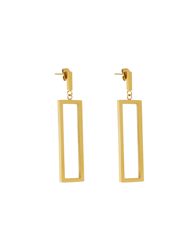 Pendientes Rectangulares Colgantes Minimalistas - Oro