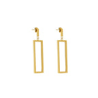 Minimalist Rectangular Dangling Earrings - Gold