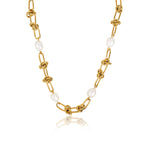 Collar de Perlas con Nudos - Oro