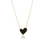 Collar de Corazón de Mármol - Oro y Negro