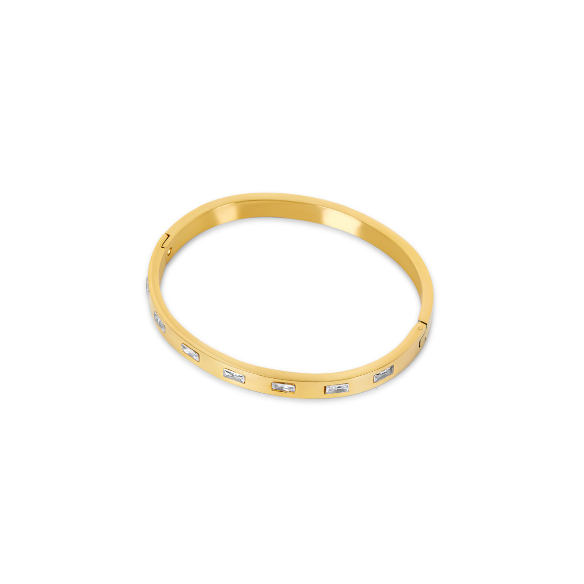 Brazalete Rectangular de Piedra en Oro