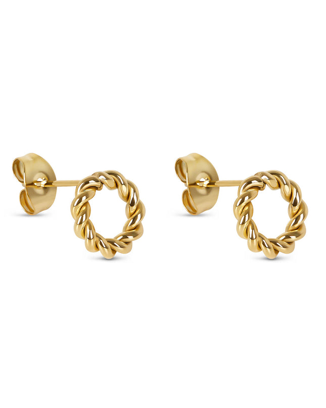 Pendientes de Stud con Cuerda Fina - Oro