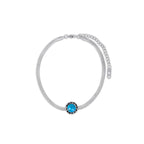 Pulsera de Cadena de Serpiente de Piedra Aqua - Plata