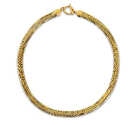Collar Dorado de Cadena de Serpiente con Cierre