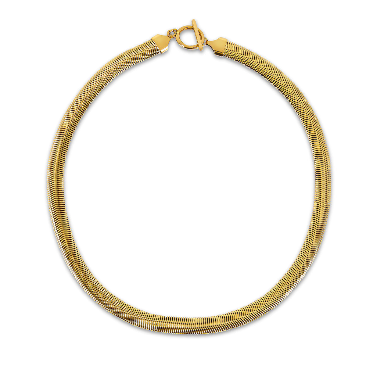 Collar Dorado de Cadena de Serpiente con Cierre