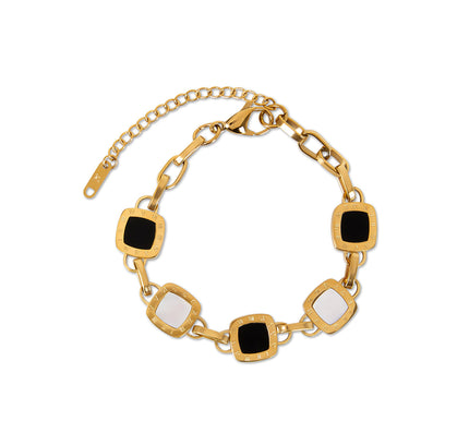 Pulsera Monocromática de Cadena con Clip - Color Oro
