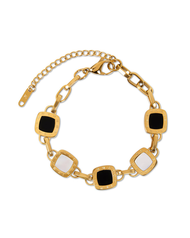 Pulsera Monocromática de Cadena con Clip - Color Oro