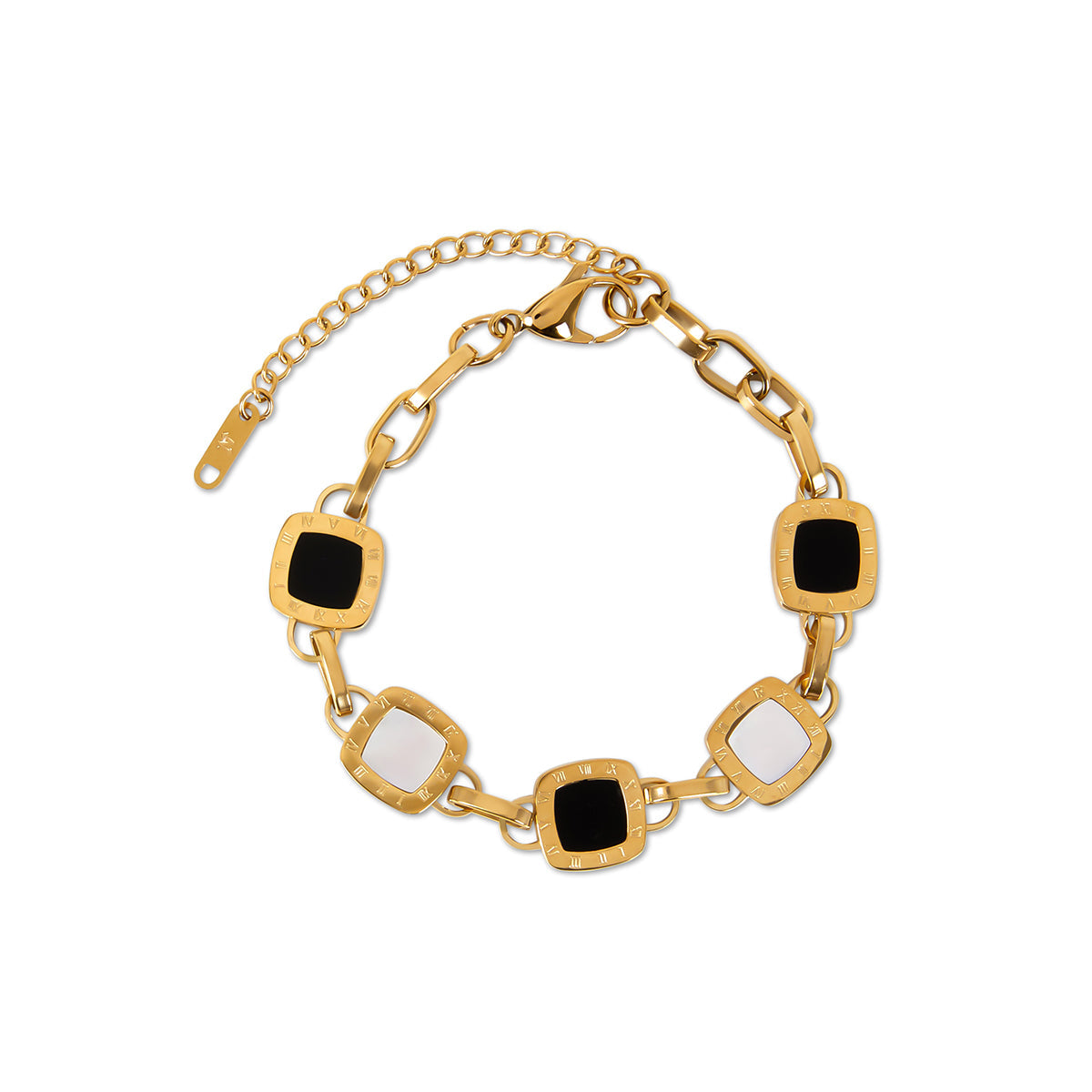 Pulsera Monocromática de Cadena con Clip - Color Oro