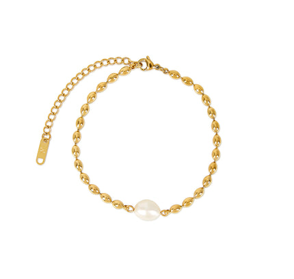 Pulsera de Perlas Persas con Cadena Dorada