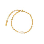 Pulsera de Perlas Persas con Cadena Dorada