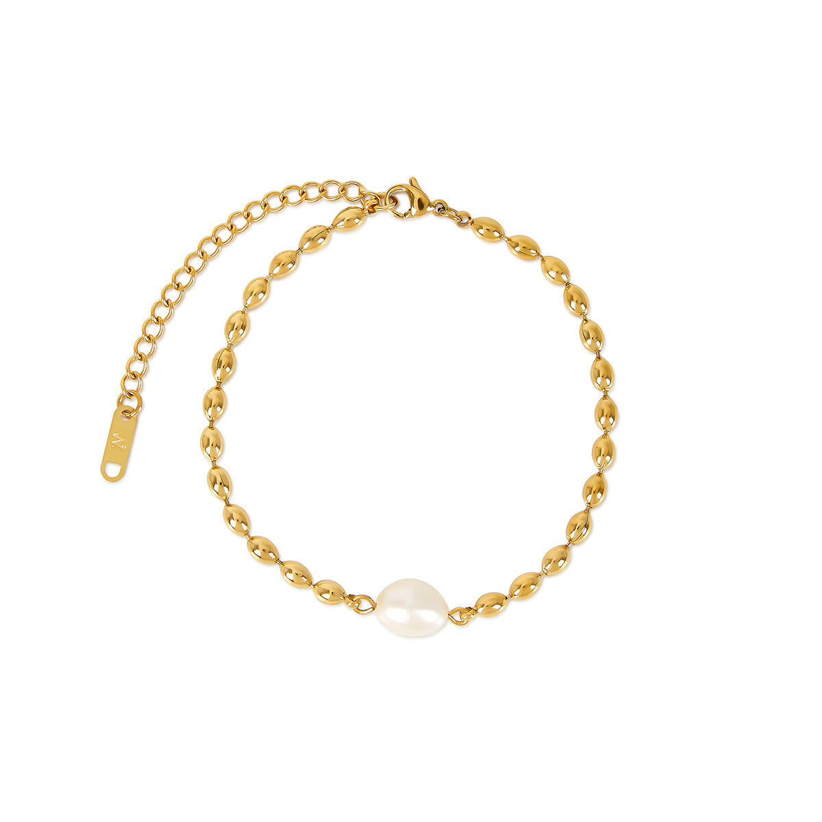 Pulsera de Perlas Persas con Cadena Dorada