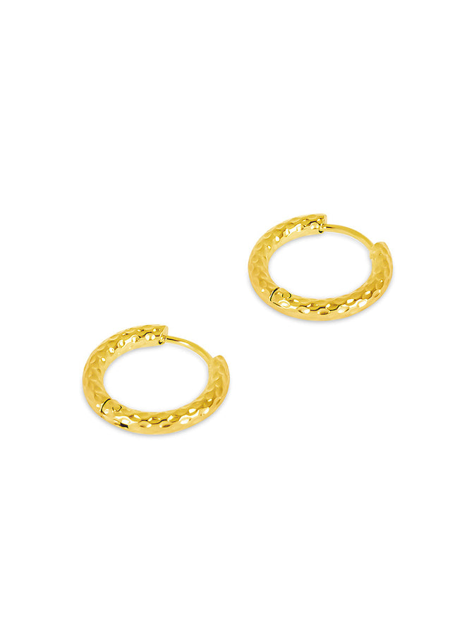 Pendientes Huggie Texturizados en Oro