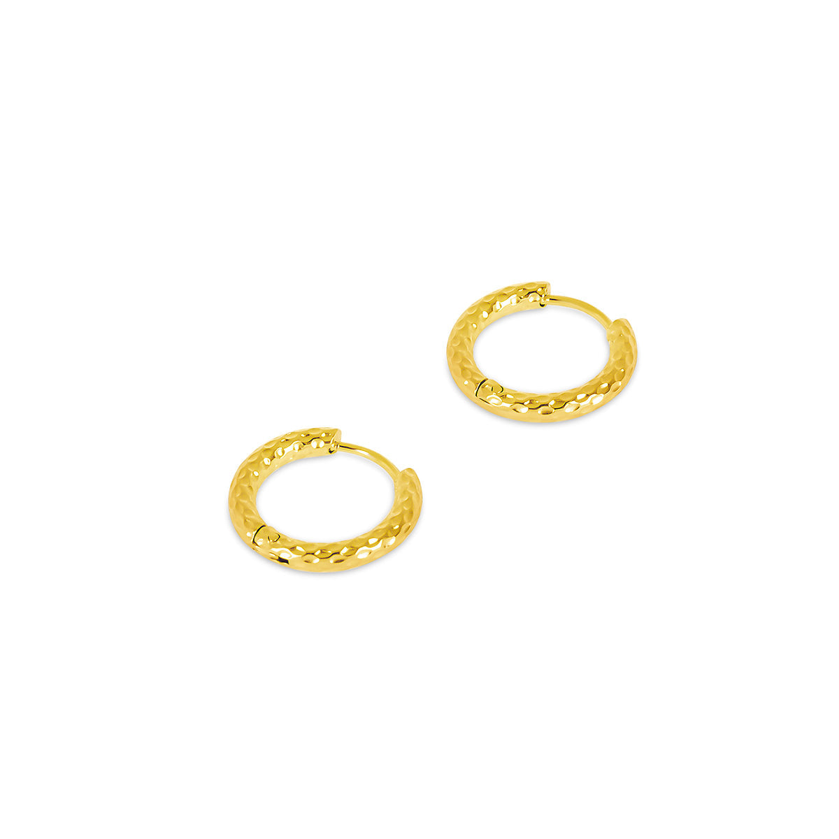 Pendientes Huggie Texturizados en Oro