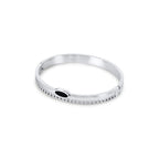 Pulsera Ovalada de Ónix con Acabado en Plata