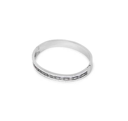 Pulsera de Brazalete de Piedra de Hiedra en Plata