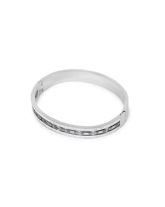 Pulsera de Brazalete de Piedra de Hiedra en Plata