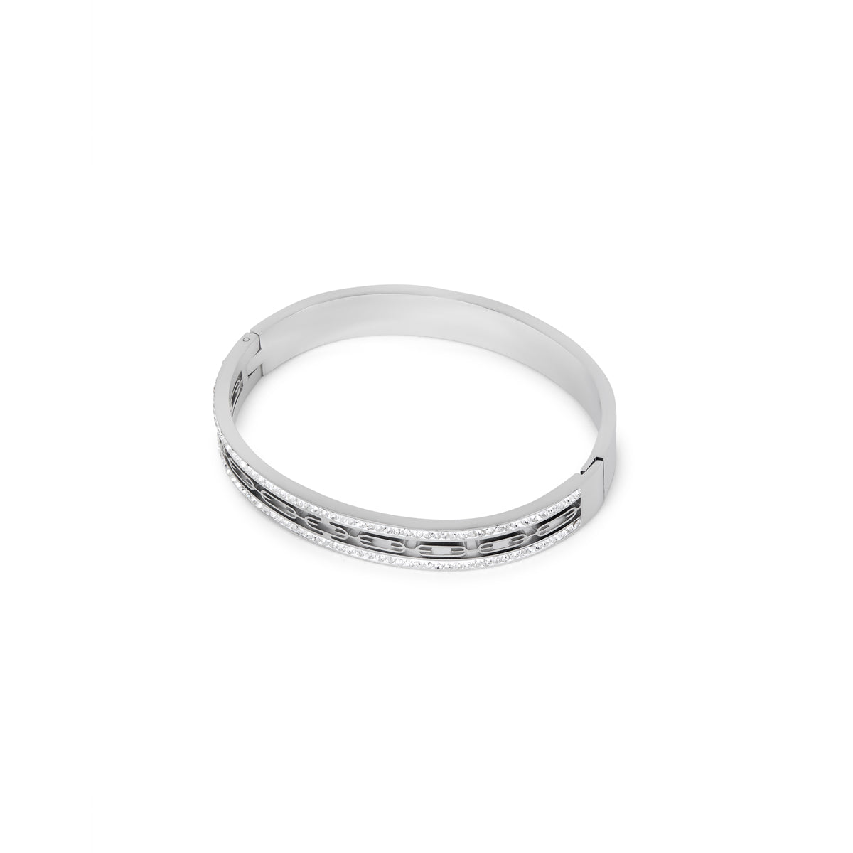 Pulsera de Brazalete de Piedra de Hiedra en Plata