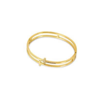 Pulsera de Brazalete Sion - Oro y Piedra