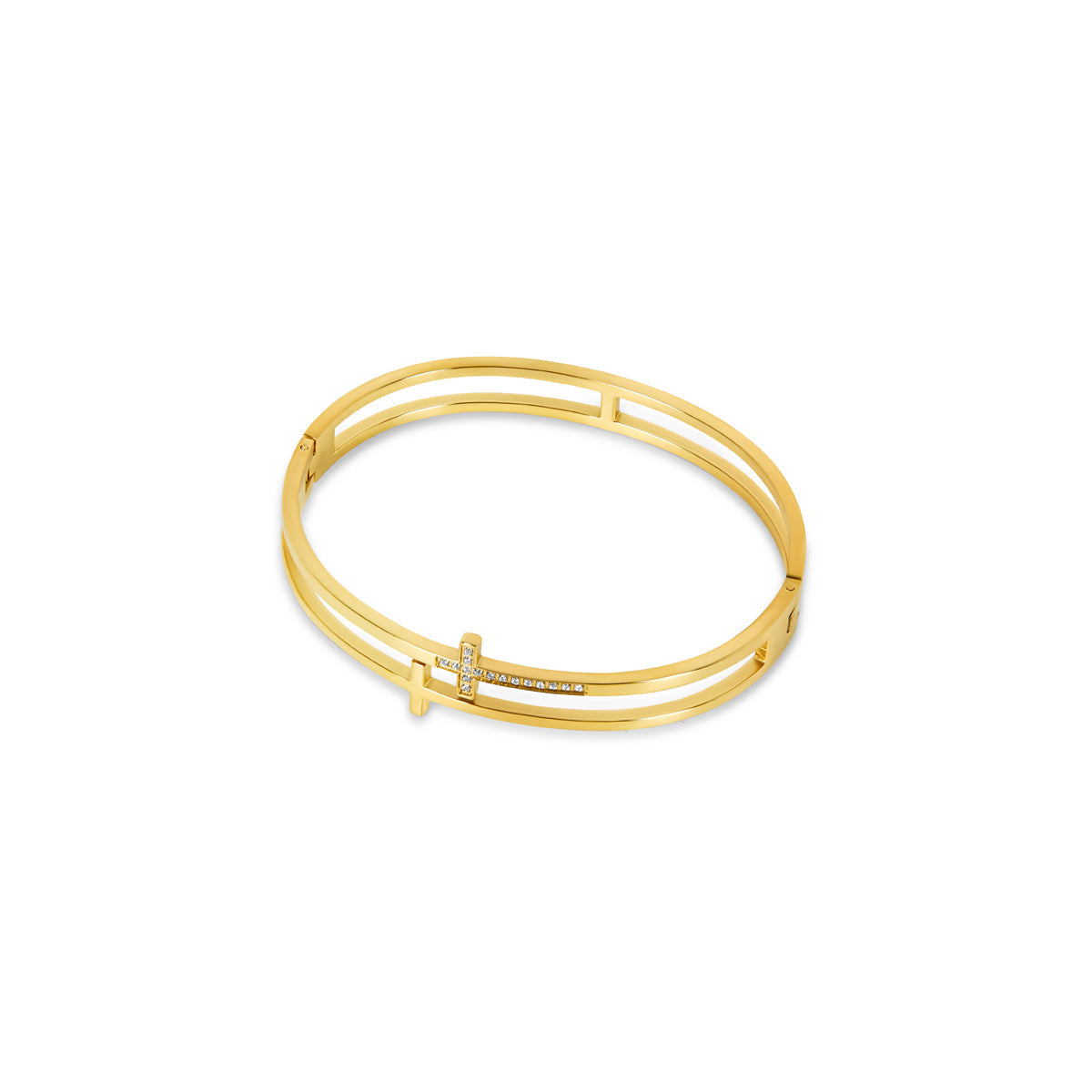 Pulsera de Brazalete Sion - Oro y Piedra