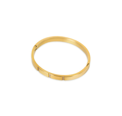 Brazalete Lineal de Piedra - Color Oro