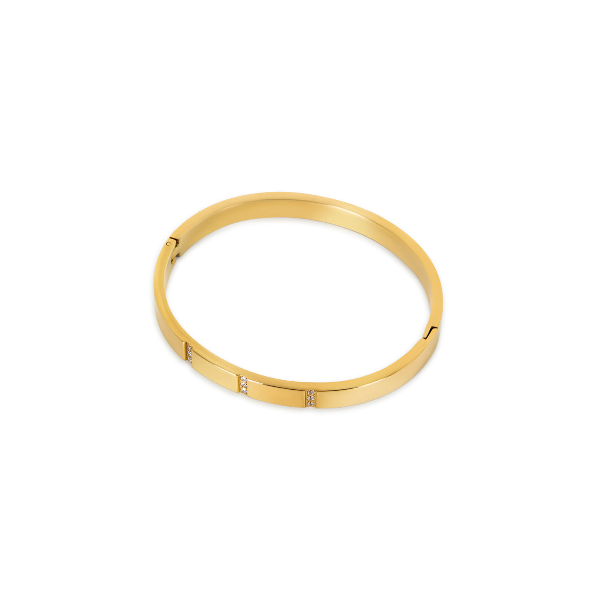 Brazalete Lineal de Piedra - Color Oro