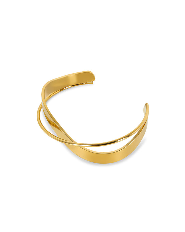 Woven Bangle Bracelet - Gold