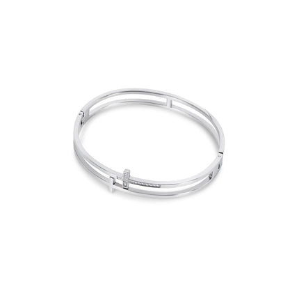Pulsera de Brazalete de Piedra Sión en Plata