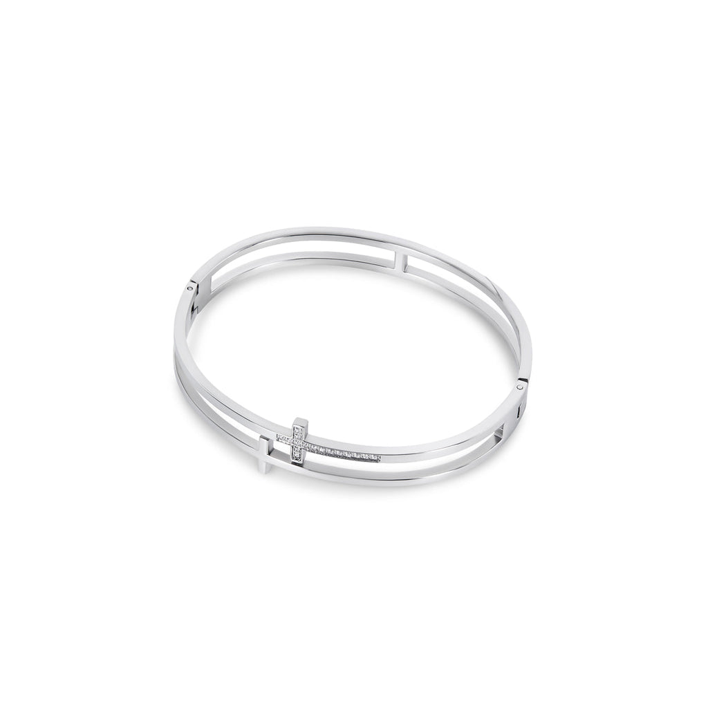 Pulsera de Brazalete de Piedra Sión en Plata