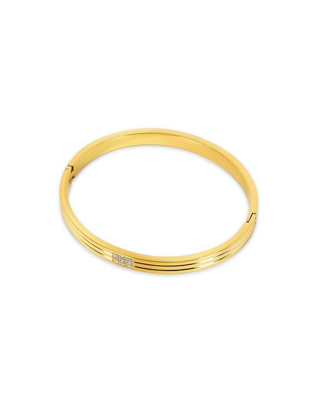 Brazalete de Piedra Tallada en Oro