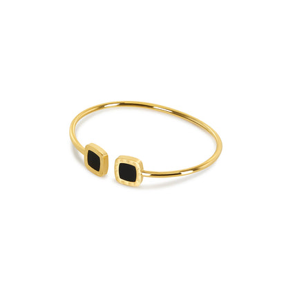 Pulsera de Onyx Cuadrada - Oro