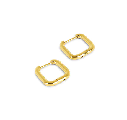 Aros Huggie Cuadrados - Color Dorado