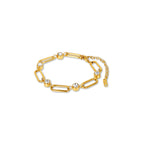 Pulsera de Piedra con Eslabones Ovalados en Oro