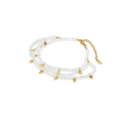 Tobillera de Perlas en Capas - Oro