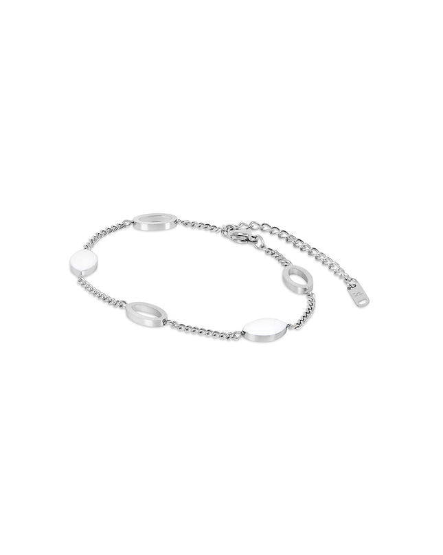 Pulsera Angellica con Colgante Ovalado en Plata