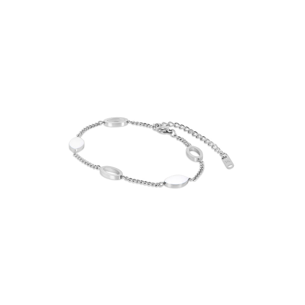 Pulsera Angellica con Colgante Ovalado en Plata